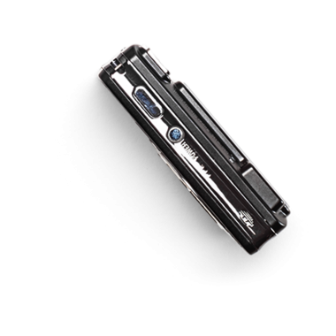 Ses veya video kaydetmek için tasarlanmış parlak, kompakt bir aygıt.