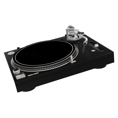 Vinil plak çalmak için tasarlanmış bir turntable, plaklar, tonkollar ve DJ 'ler ve müzik tutkunları için kontroller içerir..