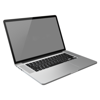 Geniş ekran ve klavyesi olan parlak, modern bir dizüstü bilgisayar, bilgisayar işleri ve dijital işler için tasarlandı..