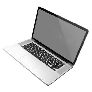 Boş ekranlı, parlak, modern bir dizüstü bilgisayar. Çalışma, çalışma ya da eğlence için ideal..