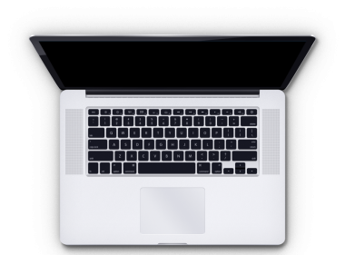 Pürüzsüz, modern bir laptop, açık kapaklı, verimlilik ve teknoloji kullanımı için tasarlanmış bir klavye ve pist takımı sergiliyor..