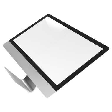 Pürüzsüz, modern tablet bir cihaz. Minimalist bir tasarımı ve geniş bir ekranı var..