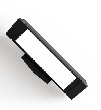 Pürüzsüz, modern bir cihaz dikdörtgen ekran, muhtemelen dijital işaret veya bilgi sunumu için..