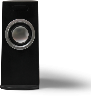 Ses çıkışı için tasarlanmış parlak siyah bir hoparlör, gelişmiş ses kalitesi için önde gelen bir dairesel sürücü içeriyor.