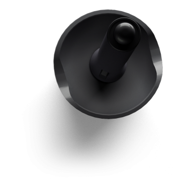 Pürüzsüz bir yüzeye ve fonksiyonel bir ipucuna sahip, belirli bir teknolojik amaç için tasarlanmış parlak, silindirik bir nesne..