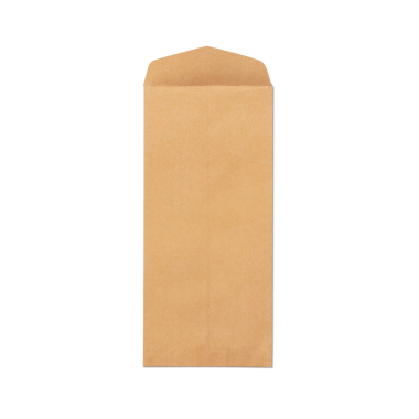 Düz kahverengi bir zarf, genellikle belge veya mektupları postalamak için kullanılır..