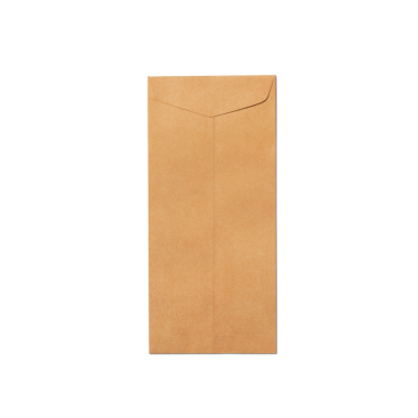 Belgeleri postalamak veya depolamak için kullanılan düz kahverengi bir zarf.