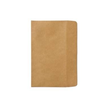 Kalıplı kapağı olan basit bir kahverengi defter, notlar veya çizimler için uygun..