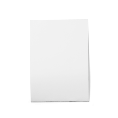 Boş beyaz bir defter, notlar veya çizimler için hazır..