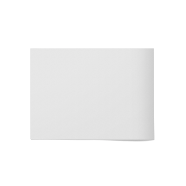 Boş, beyaz dikdörtgen bir yüzey, muhtemelen bir kağıt parçası ya da bir kart, minimalizm ve çok yönlülüğü işaret ediyor..