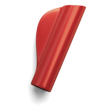 Özel işlevsel kullanım için tasarlanmış, bir araç veya aygıta benzeyen parlak kırmızı bir nesne.