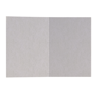 Yazmaya ya da çizmeye hazır, içi gri olan boş, açık bir defter veya defter..