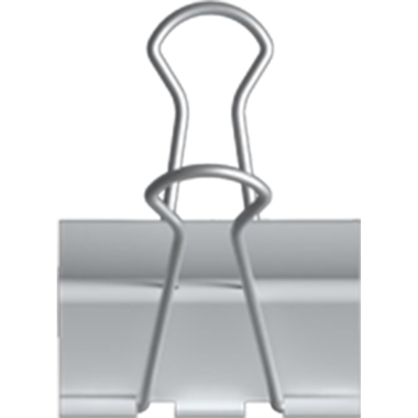 Kağıt parçalarını bir arada tutmak için kullanılan gümüş bir ataç..