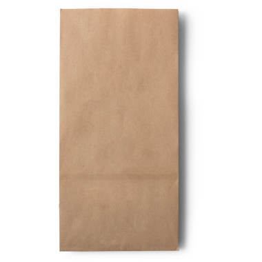 Tipik olarak yiyecek taşımak ya da paketlemek için kullanılan düz kahverengi bir kese kağıdı..