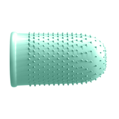 Tutuş geliştirme için tasarlanmış, muhtemelen çeşitli pratik uygulamalarda kullanılan desenli bir silikon parmak kolu..