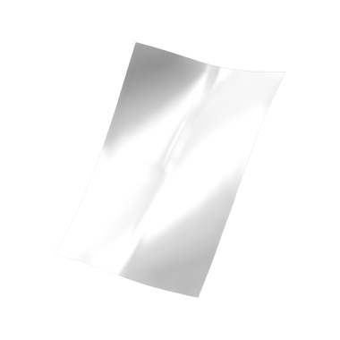 Pürüzsüz, parlak bir malzeme tabakası, muhtemelen plastik veya metal, yansıtıcı bir yüzeyi ve ince kırışıklıkları var..