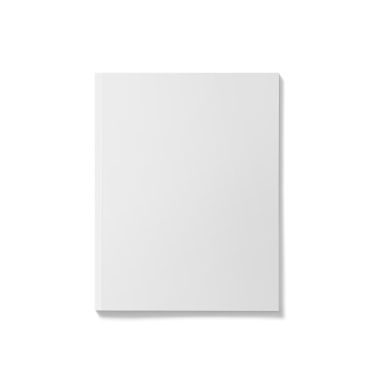 Çeşitli yazma ve çizim amaçları için uygun düz beyaz bir defter kapağı.