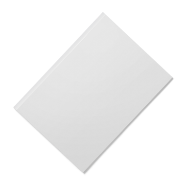 Çeşitli kullanımlar için basit bir arkaplan ya da tuval görevi gören, bir açıya yerleştirilmiş boş beyaz bir sayfa..
