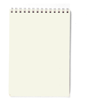 Notlar veya çizimler için hazırlanmış boş bir spiral defter.