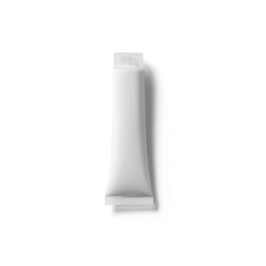 Basit uygulama ve depolama için tasarlanmış, kozmetik veya cilt ürünleri için muhtemelen düz beyaz bir tüp..
