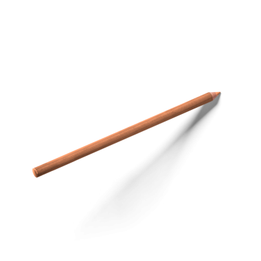 Yatay duran basit bir tahta kalem, genellikle yazmak ya da çizmek için kullanılır..