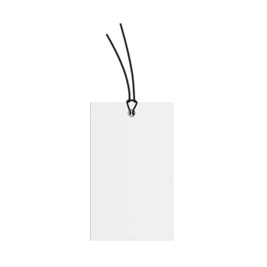 Ögeleri veya ürünleri etiketlemeye hazır iki siyah dizgiye sahip boş bir fiyat etiketi.