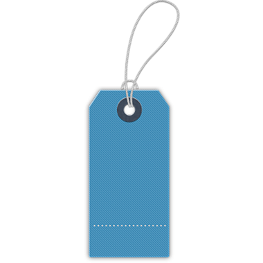 Parçaları etiketlemek ya da fiyatlandırmak için dizayn edilmiş, dokulu bir yüzeye sahip boş bir mavi etiket.