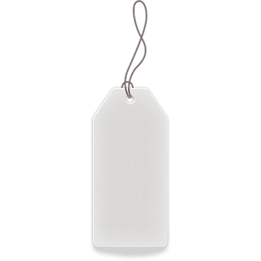 Ürünleri veya ögeleri etiketlemek için kullanılan boş bir etiket.