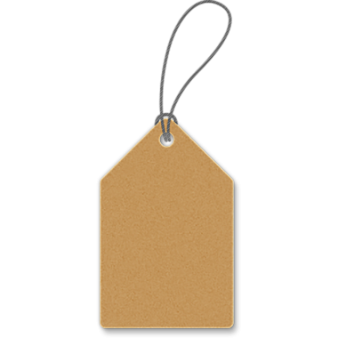 Basit kahverengi bir etiket, genellikle ögeleri veya hediyeleri etiketlemek için kullanılır..