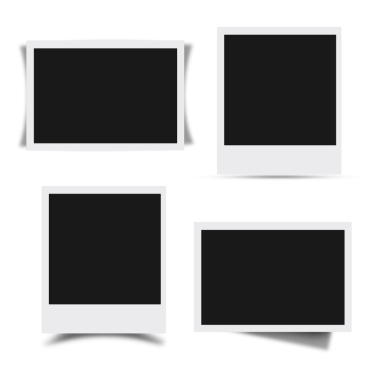 Resimler ve anılar için bir alan öneren dört boş fotoğraf çerçevesinden oluşan bir koleksiyon.