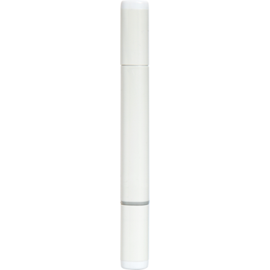 Parlak, beyaz kalem benzeri bir cihaz, muhtemelen yazma ya da kozmetik uygulama için kullanılır..