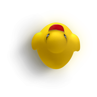 Kırmızı gagalı, oyuncu sarı plastik bir ördek. Genellikle çocuklar için banyo oyuncağı olarak kullanılır..