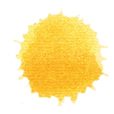 Parlak sarı bir suluboya sıçraması, güneşi andırıyor, sıcaklığı ve enerjiyi iletiyor..