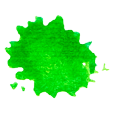 Canlı yeşil bir mürekkep veya boya sıçraması, desenli bir yüzey ve sıvı şekiller sergiliyor..