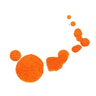 Bir seri turuncu, desenli kabarcıklar akışkan bir şablona dizilmiş, muhtemelen organik şekilleri veya soyut tasarımı temsil ediyor..