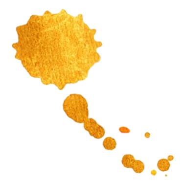 Renk ya da baharat lekesine benzeyen canlı bir sarı sıçrama yaratıcılığı ya da aşçılık kullanımını akla getiriyor..