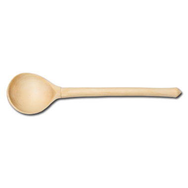 Yemek pişirmek ve servis etmek için tasarlanmış tahta bir kaşık..