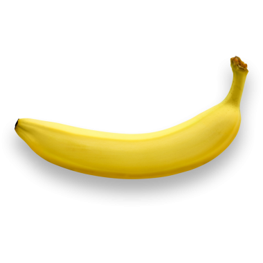 Tarafsız bir arkaplanda gösterilen tek bir sarı muz.