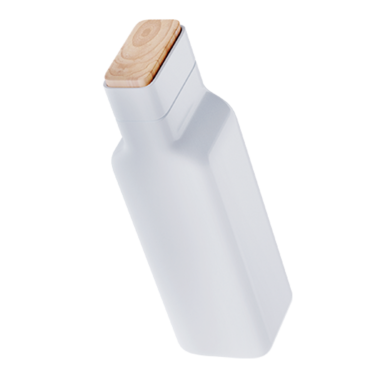 Tasarım elementinize uygun, sade bir arka planda izole edilmiş üç boyutlu şekil şişesi konsepti..