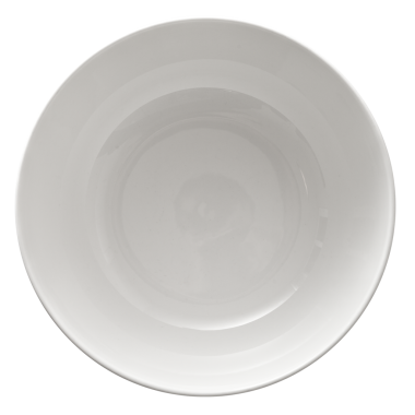 Yukarıdan bakıldığında, yemek veya malzeme servisi için uygun basit, boş bir kase..