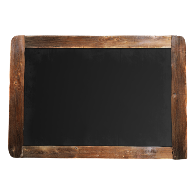 Tahta çerçeveli boş bir karatahta, notlar veya çizimler için ideal.