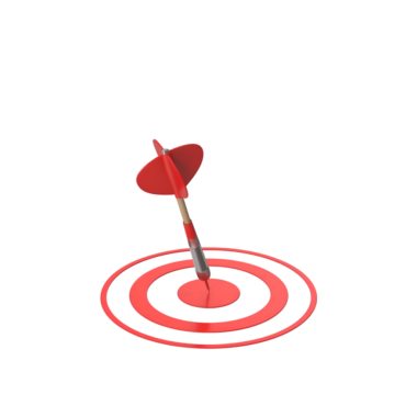 Kırmızı bir okun tam olarak kırmızı bir hedefin hedefine isabet ettiğini gösteren bir görüntü, başarı ve hedef belirleme teması için doğruluğu ve başarıyı vurgular..