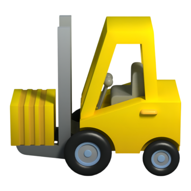 Çizgi film tarzı sarı buldozer, büyük bir bıçak ve siyah izler. İnşaat, mühendislik ve ağır makine temalı projeler için ideal.