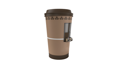 Benzersiz bir tasarımı olan, içecek servisi için uygun bir kahve fincanı..