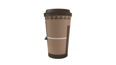 İçecekler için tasarlanmış biçimlendirilmiş bir kahve fincanı, basit ve modern bir estetik içeriyor..