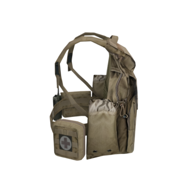 Tıbbi malzemeler ve acil durumlar için tasarlanmış taktiksel bir ilk yardım çantası..