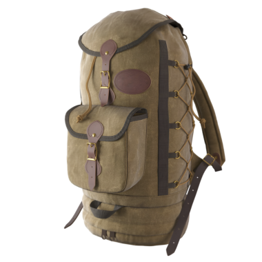 Üzerinde branda bir vücut ve deri aksanları olan klasik bir sırt çantası. Açık hava maceraları için ideal..