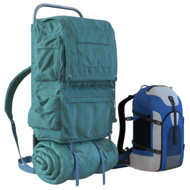 Bu deniz mavisi yürüyüş çantası ekstra depolama için bir paket içeriyor. Çok yönlülük ve konfor için tasarlanmış uzun doğa gezileri ve kamp için idealdir..