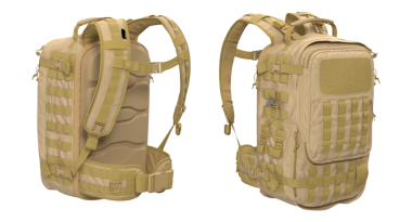 Kolayca bağlanması için Molle kayışlı bronz bir taktik sırt çantası. Açık hava ve askeri kullanıma uygundur. Tüm ihtiyaçlarınız için dayanıklılık ve geniş bir depo sağlar.