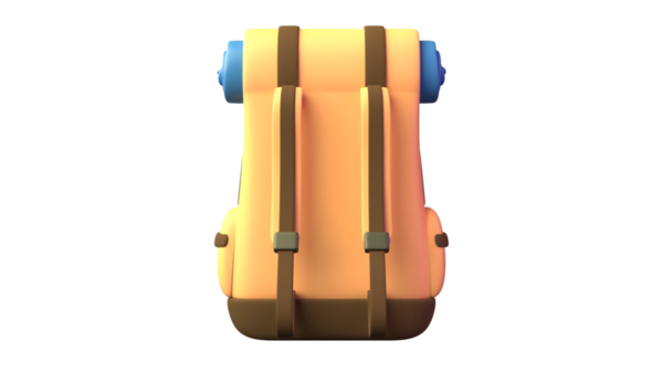 Açık hava maceraları ve seyahat için tasarlanmış renkli bir sırt çantası..